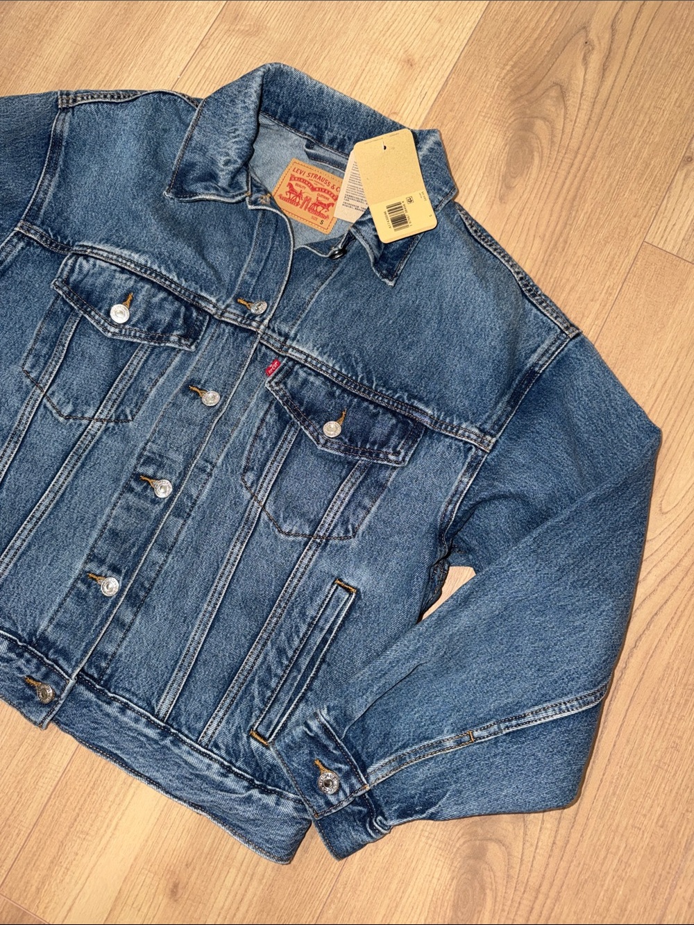 Levi's Medium Blue Denim Jacket with Button Front - Picture 3 of 6